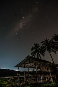 Low angle view of building against sky at night