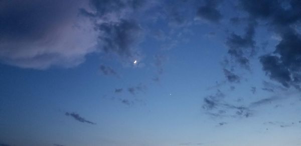 Low angle view of moon in sky