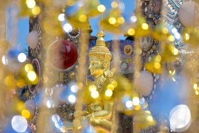 Golden buddha statue of buddhism religion
