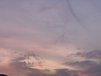 Low angle view of clouds in sky during sunset