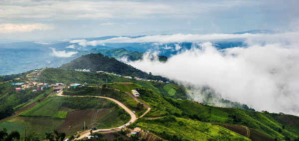 Scenic view of green mountains at phetchabun