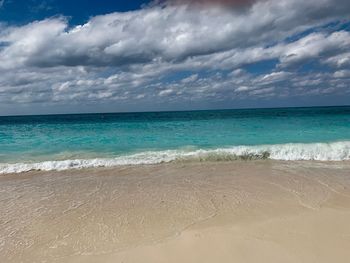 Scenic view of beach against sky