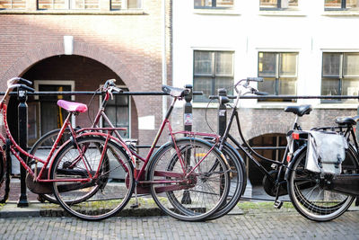 Bicycles parked in front of building