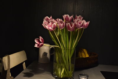 Close-up of flower vase on table