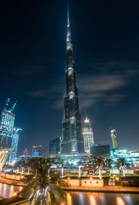 Illuminated city at night