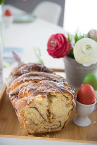 Close-up of food on table