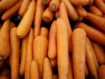Full frame shot of carrots at market