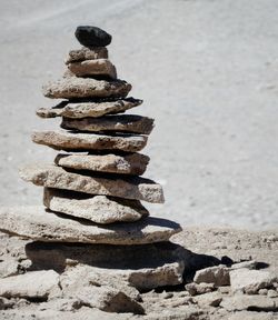 Stack of stones on beach