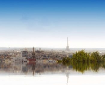 View of cityscape with eiffel tower in background