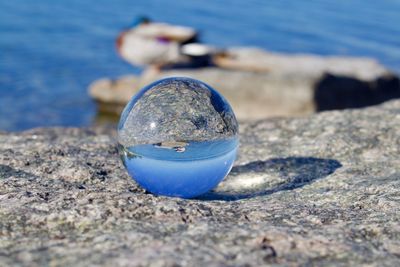 Close-up of water on rock