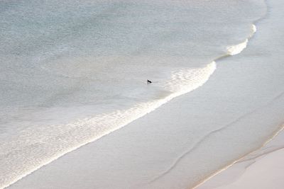 High angle view of shore at beach