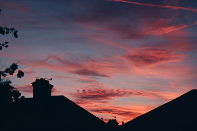 Silhouette buildings against sky during sunset