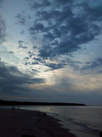 Scenic view of calm sea at sunset