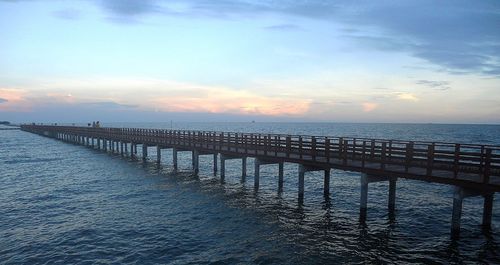 Scenic view of sea against sky at sunset