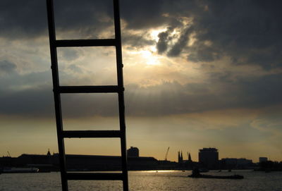 Scenic view of sea against dramatic sky