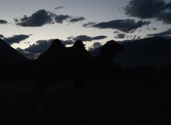 Silhouette mountain against sky during sunset