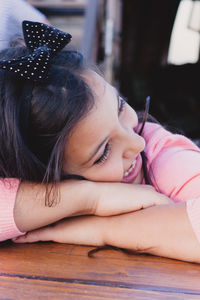 Close-up of girl looking away
