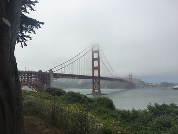 Suspension bridge over sea