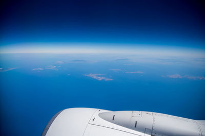 Aerial view of clouds over blue sky