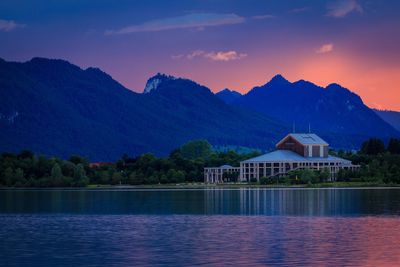 View of lake against cloudy sky