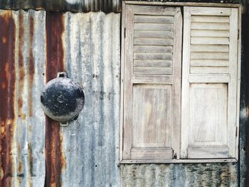 Close-up of old wooden door