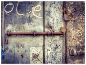 Close-up of rusty metal door