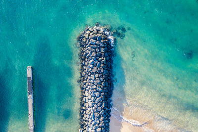 High angle view of swimming pool in sea