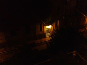 Illuminated street light at night
