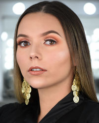 Close-up portrait of a young woman