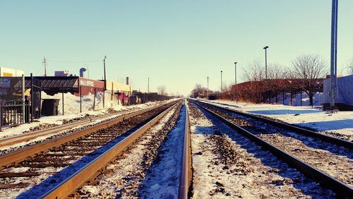 Railroad tracks in winter