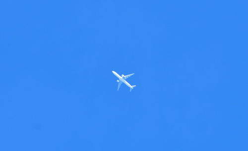 Low angle view of airplane flying in sky