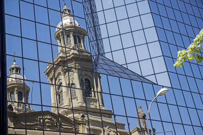 Low angle view of building against blue sky