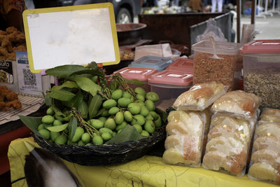 Close-up of food for sale at market stall