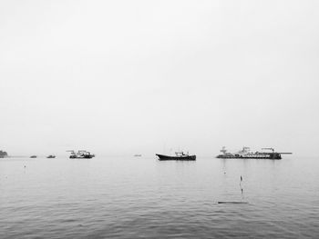 Boat sailing in sea