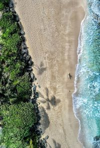 High angle view of beach by sea