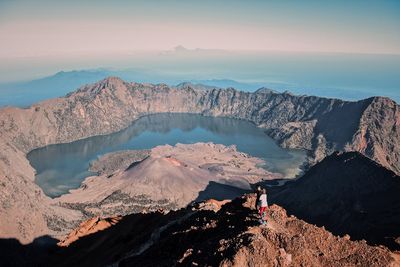 Landscape segara anak lake in mount rinjani lombok