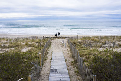 Friends at the beach in new england