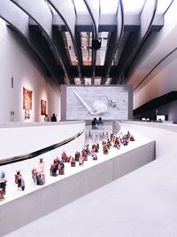 High angle view of people in shopping mall