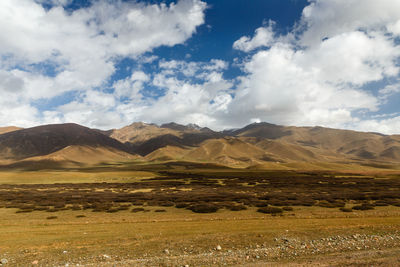 Suusamyr valley, mountain landscape. chuy region kyrgyzstan