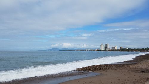 View of sea against cloudy sky