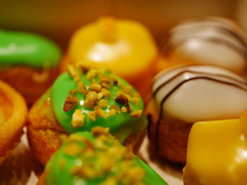 Close-up of candies in plate