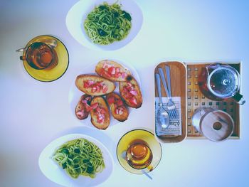 Close-up of food on table