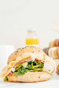 Close-up of food on table