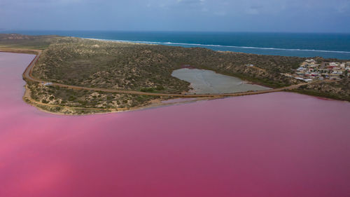 Hutt lagoon in port gregory, western australia. 