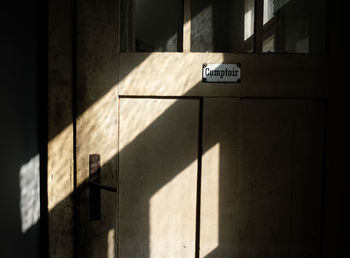 Information sign on wall