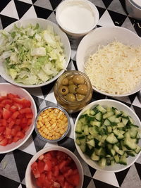 Close-up of vegetables in bowl on table