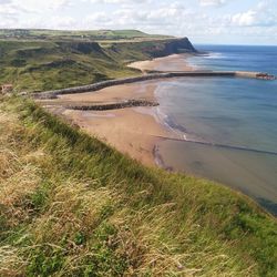 Scenic view of beach against sky