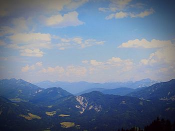 Scenic view of mountains against sky