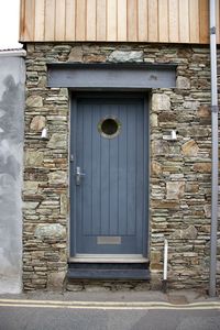 Closed door of old building