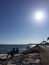 Scenic view of sea during sunset